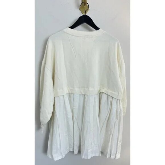 FREE PEOPLE Eleanor Sweatshirt Dress in Grey Combo Size Small - Picture 8 of 16